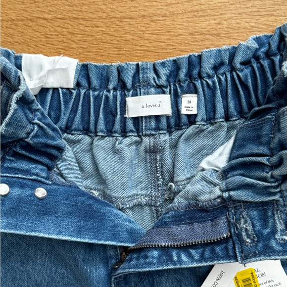 Womens jean shorts. Elastic button. - Picture 2 of 2